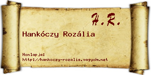 Hankóczy Rozália névjegykártya