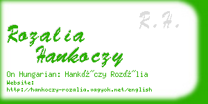 rozalia hankoczy business card